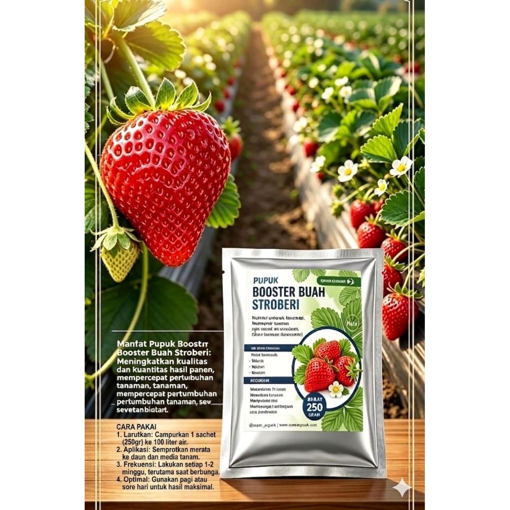 pupuk booster buah strawberry