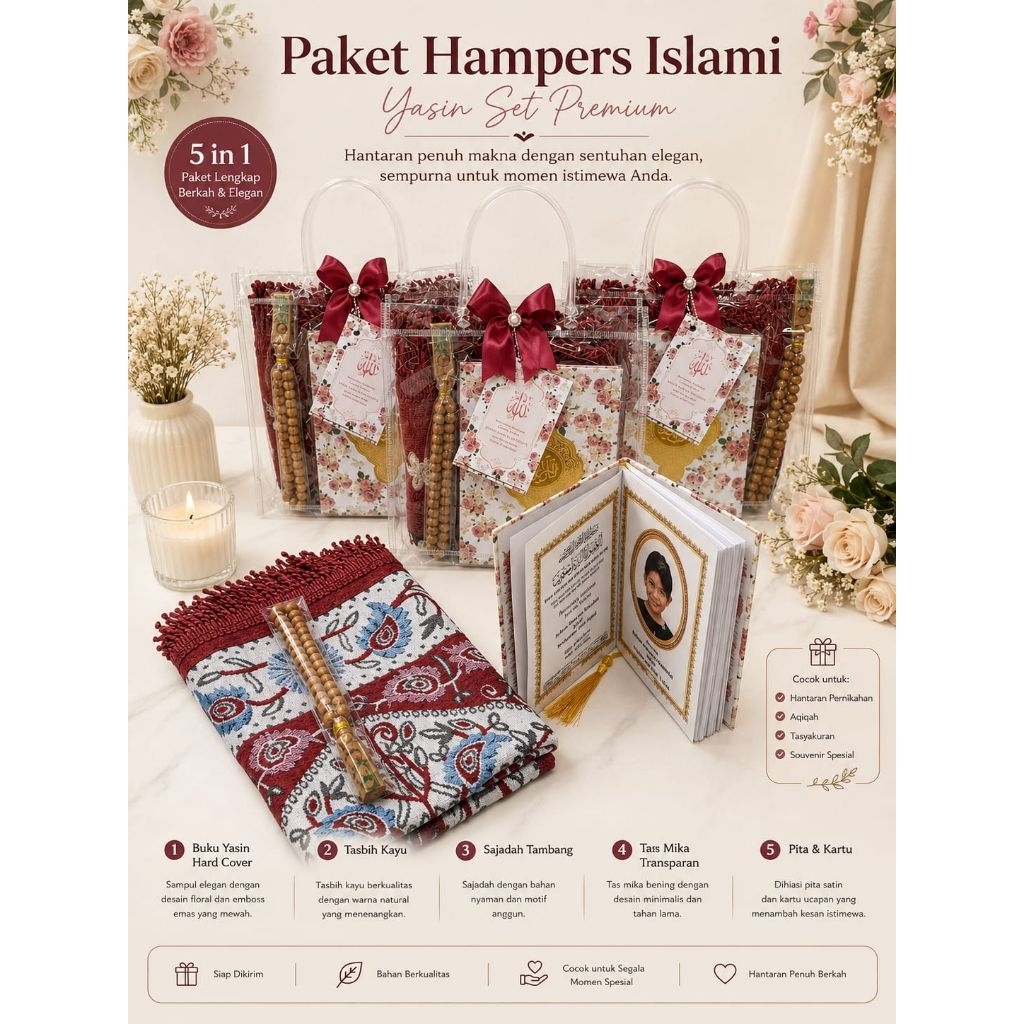 hampers tahlilan mengenang 40 hari/tahlil 100 harian/haul/souvenir custom tahlil pengajian/souvenir 