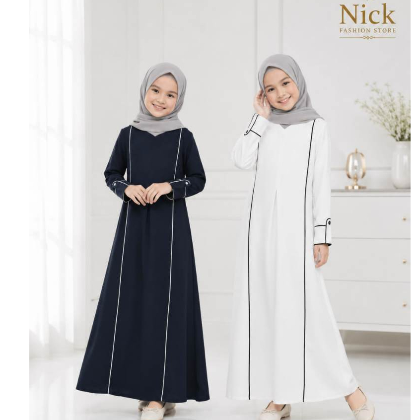 Gamis Abaya Arsyi Anak Perempuan Model Terbaru  Untuk Usia anak 3 Sampai 12 tahun Bahan Kringkel