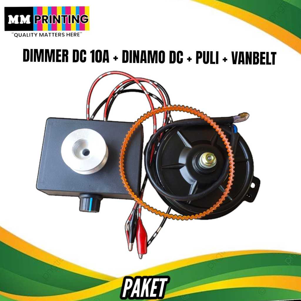 Dimmer DC 10 A 12 V Mesin Arumanis + Dinamo DC arumanis 12 V + Puli + Vanbelt / dinamo aki / dinamo 
