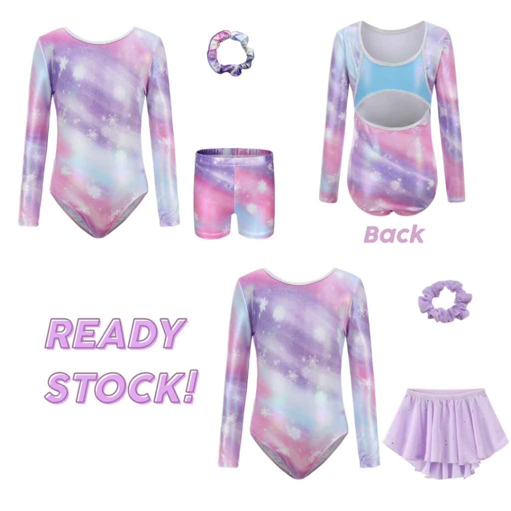 [READY STOCK] Tiny Queens SL-19 Gymnastic Leotard Anak Import/Baju Senam Gymnastic Anak Perempuan/Ki