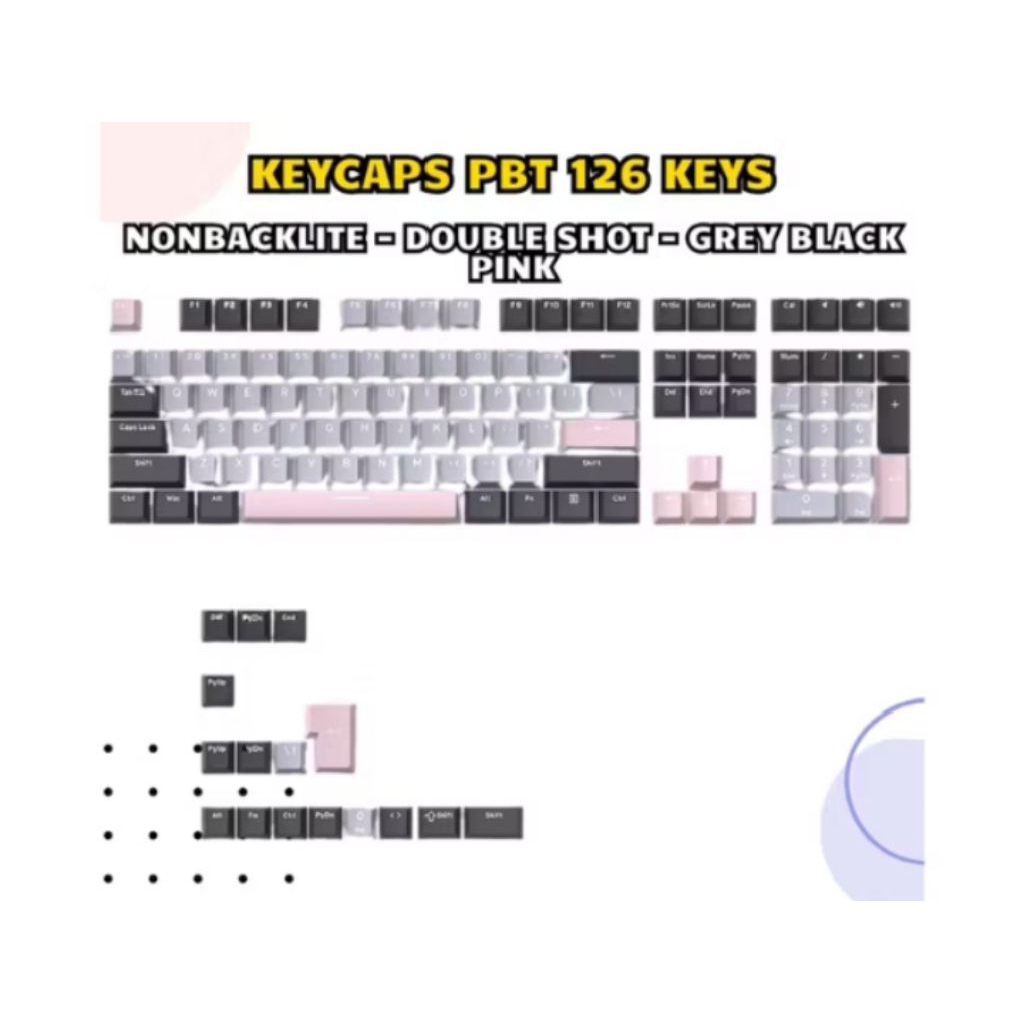 keycaps keyboard mechanical grey black pink