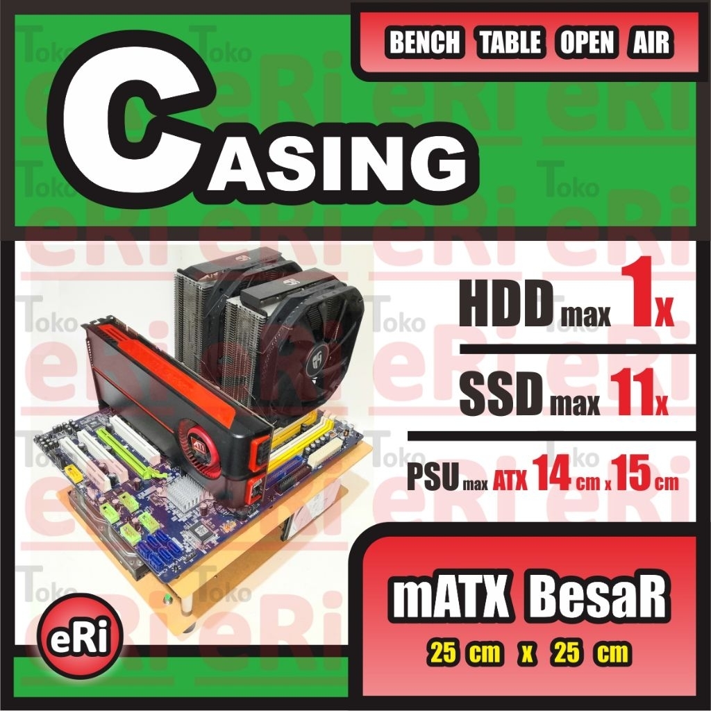 Micro mATX BESAR + Semi ATX / BENCHTABLE OPEN AIR PC CASE / Casing Komputer GAMING Akrilik Acrylic