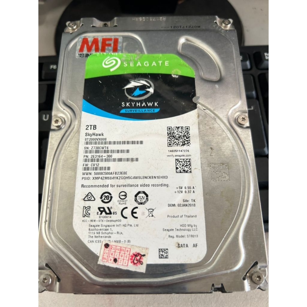HDD PC 3,5 inch Seagate 2T bahan /  rusak