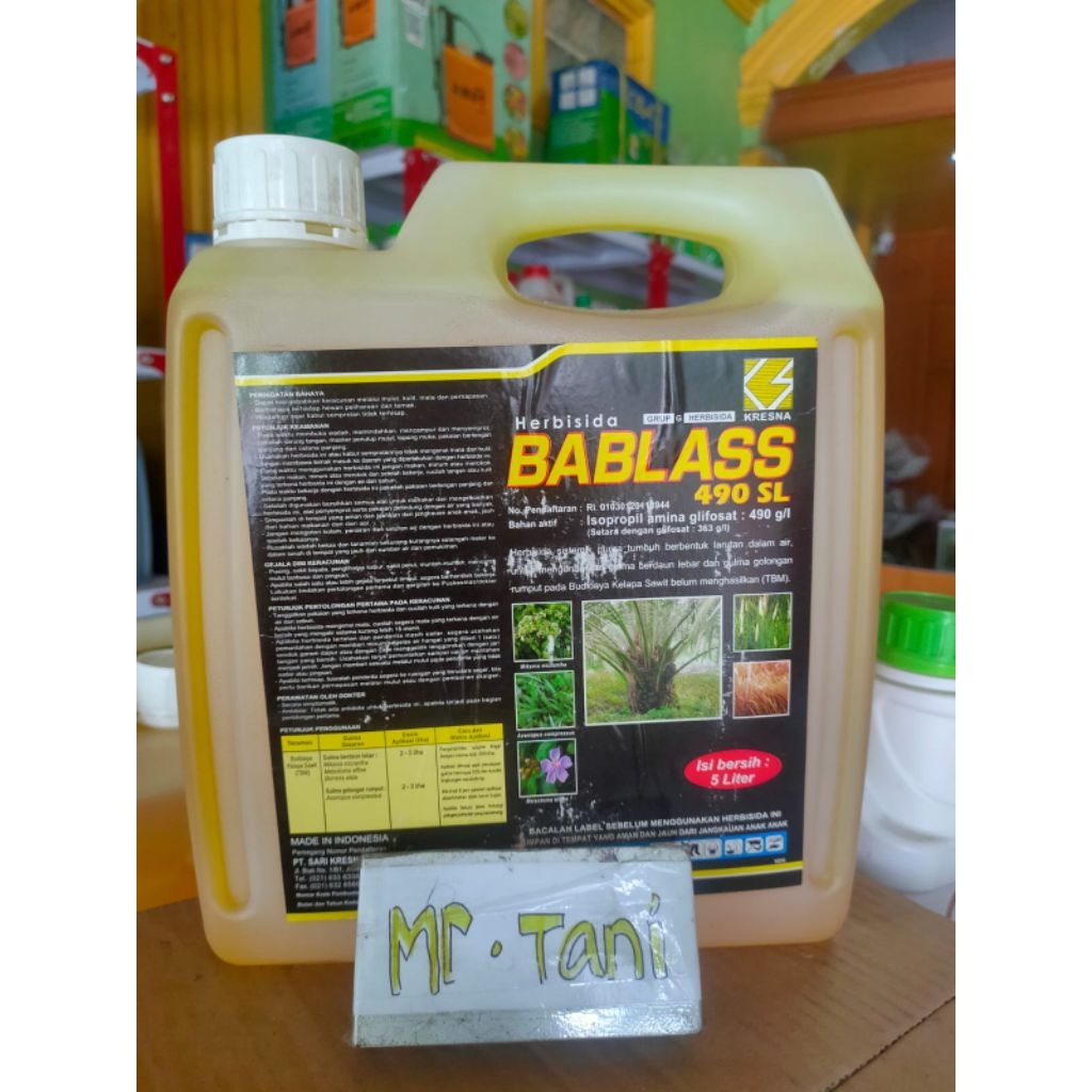 herbisda sistemik Bablas 490 sl kemasan 5 liter / racun rumput glifosat