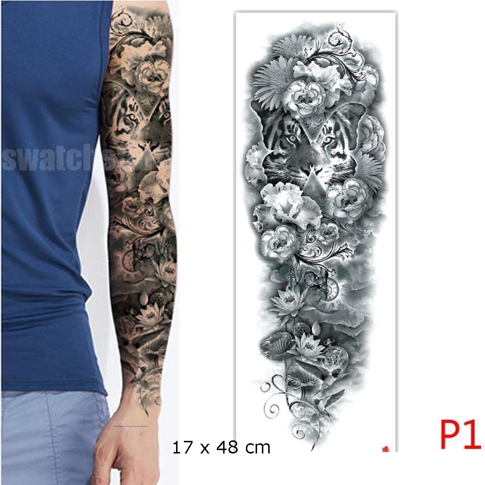 Sticker Tato Lengan Tattoo Temporer Lengan Tato Panjang Besar Sticker Tattoo Full Tangan