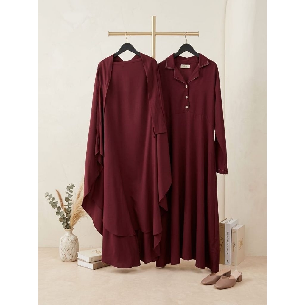 Preloved Set gamis French Khimar Brand Albani CORNER