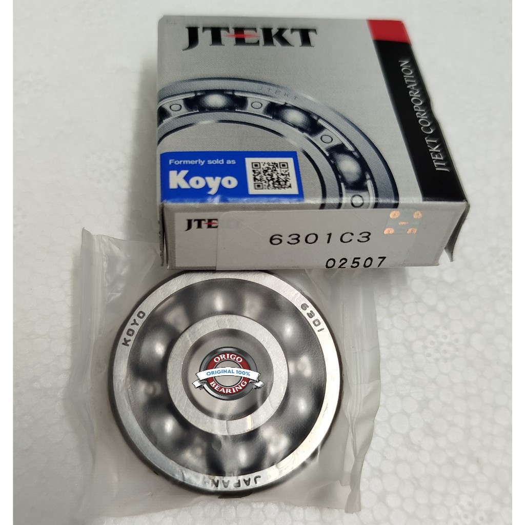 Bearing 6301 KOYO 6301C3 Open Laher KOYO 6301C3 (ID 12mm ,OD 37mm, T 12mm) Bearing KOYO 6301C3 KOYO 