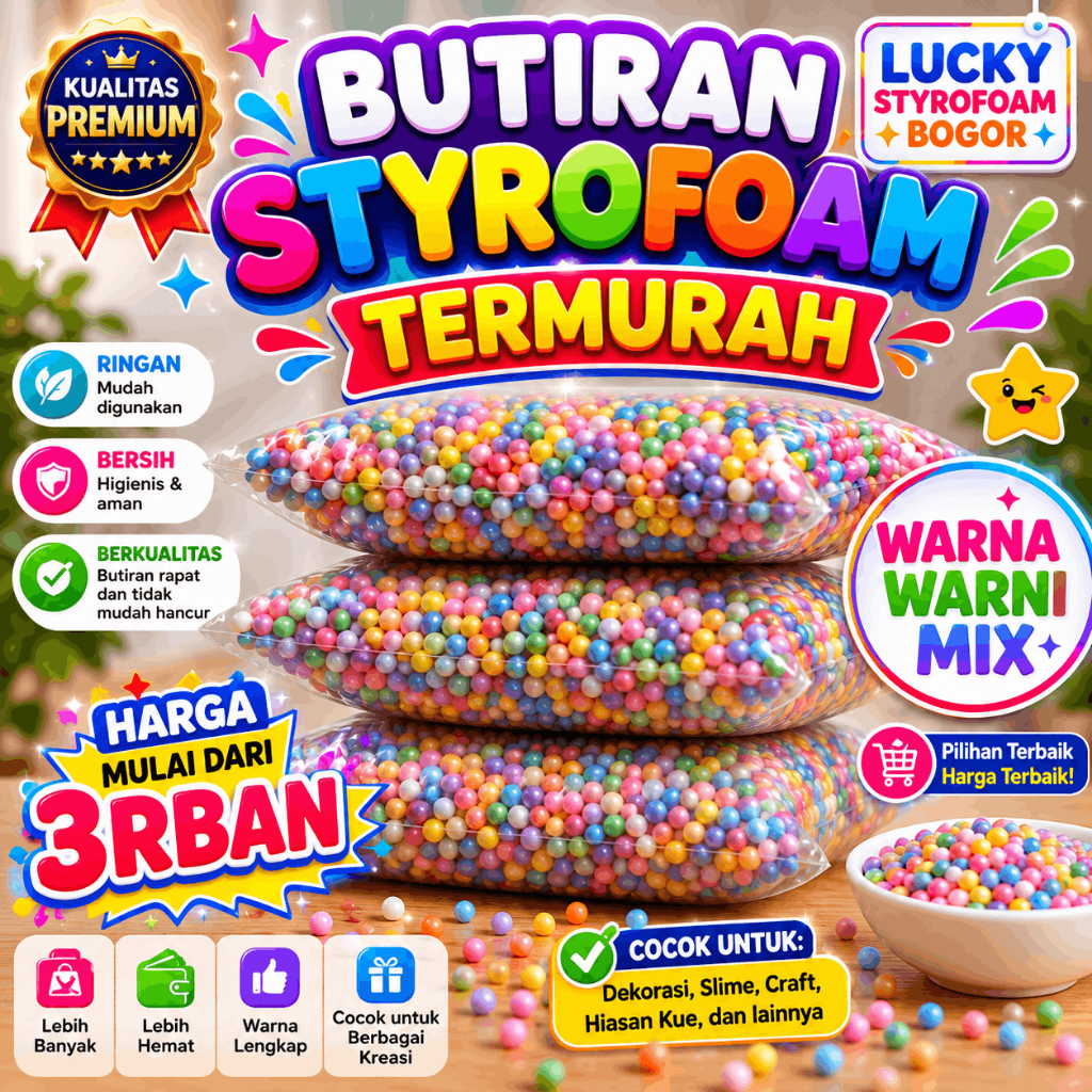 BUTIRAN STYROFOAM FULL COLOR - BUTIRAN STYROFOAM WARNA WARNI