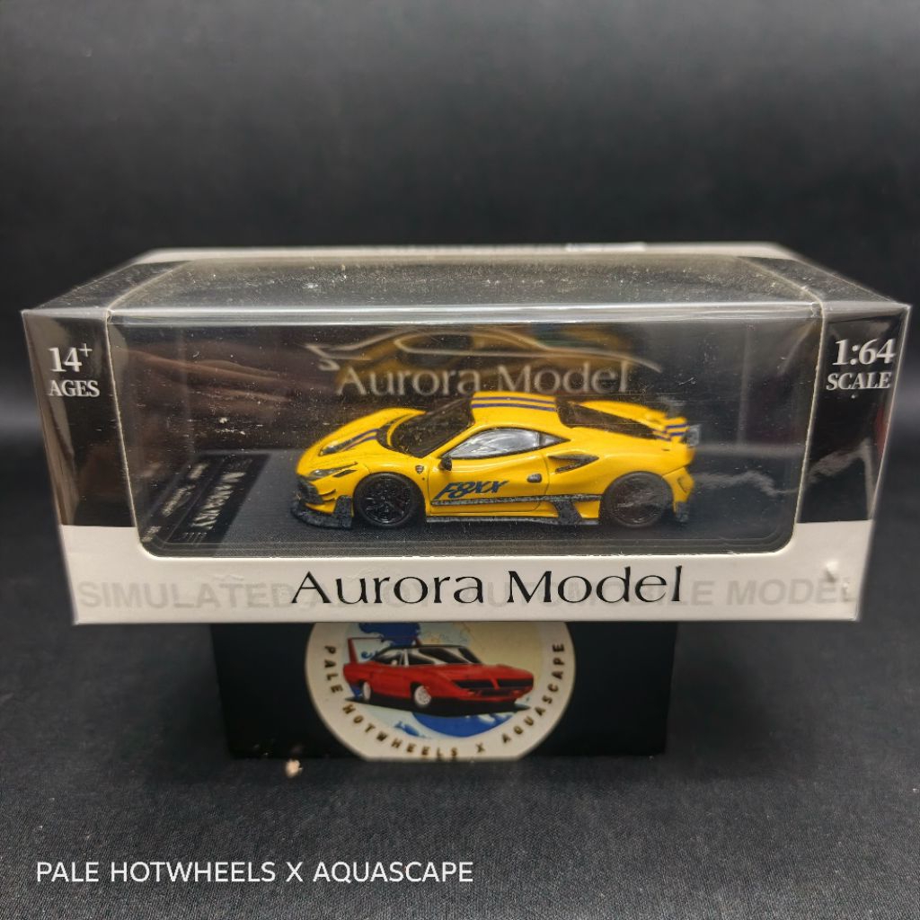 AURORA MODEL FERRARI F8XX TRIBUTTO MANSORY YELLOW BLUE STRIPE