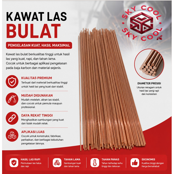 SPARE PART AC KAWAT LAS BULAT BUAT LAS AC PERBATANG