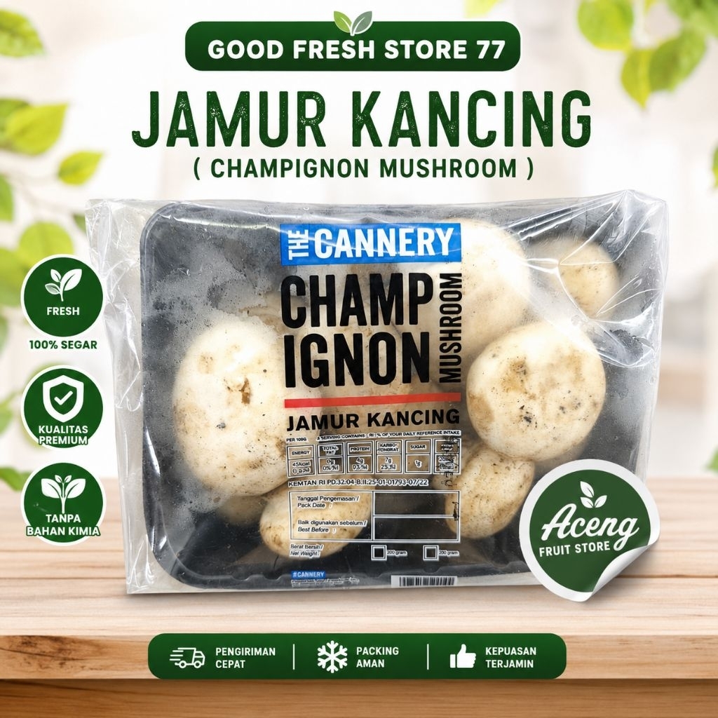Jamur kancing Champaignon mushroom fresh pack -+250 Gram