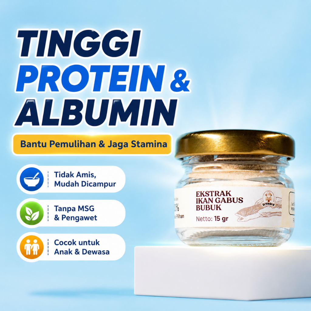 SI THOLE Serbuk Ekstrak Ikan Gabus Tinggi Albumin dan Protein Mempercepat Pemulihan