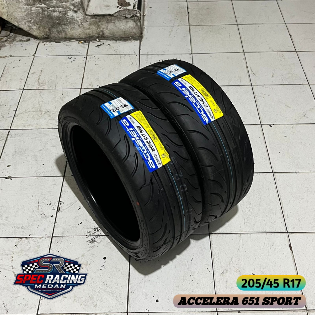 ban semi slick 205 45 R17 accelera 651 sport untuk yaris, swift, genio, rio, mazda 2, baleno, city d