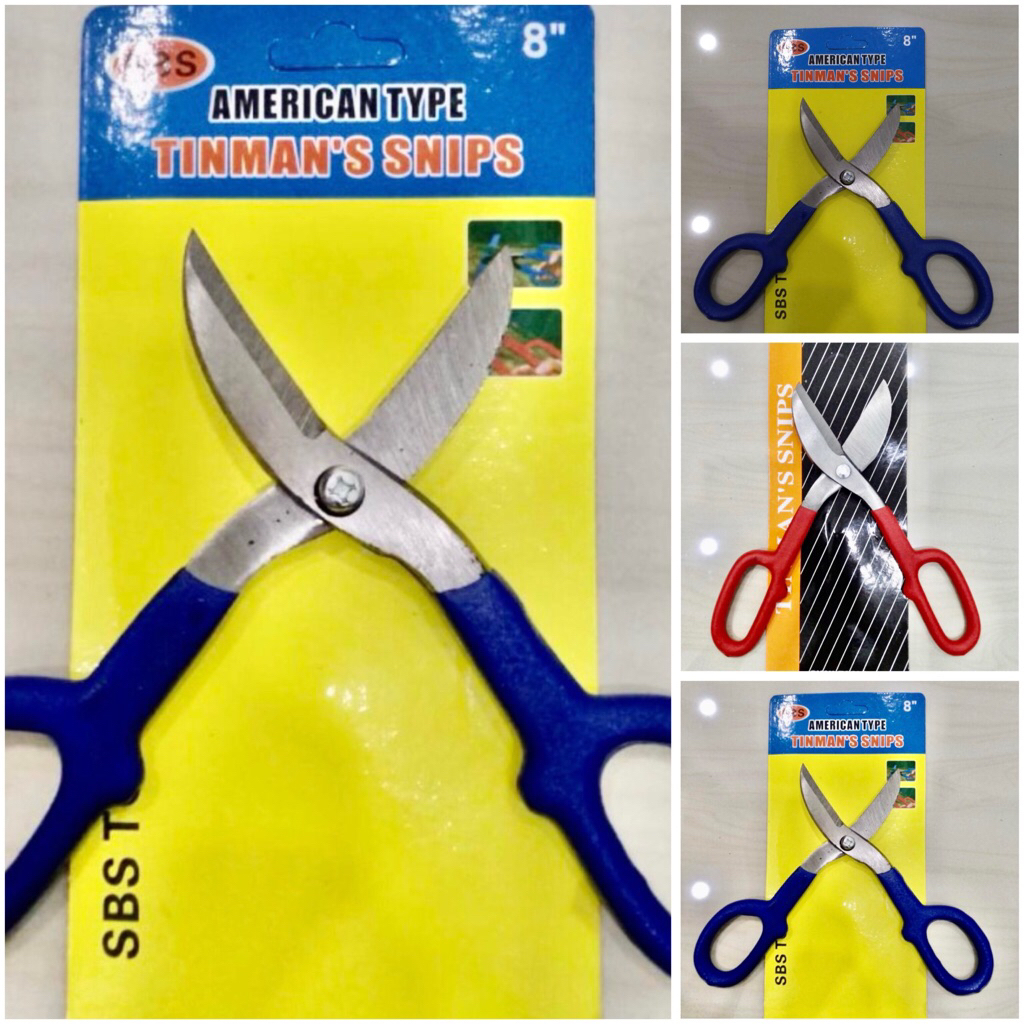 RUSH gunting seng 8” inci ( 20cm ) GG BULAT gunting furing baja ringan gipsum MILD STEEL ZINC SCISSO