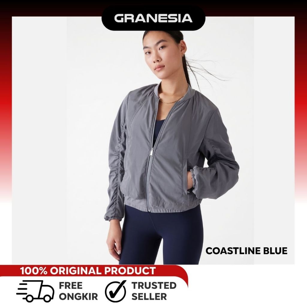 (GRANESIA) Jaket Olahraga Athleta Wayfarer Bomber Jacket |Jaket lari Anti Air Windbreaker Jacket