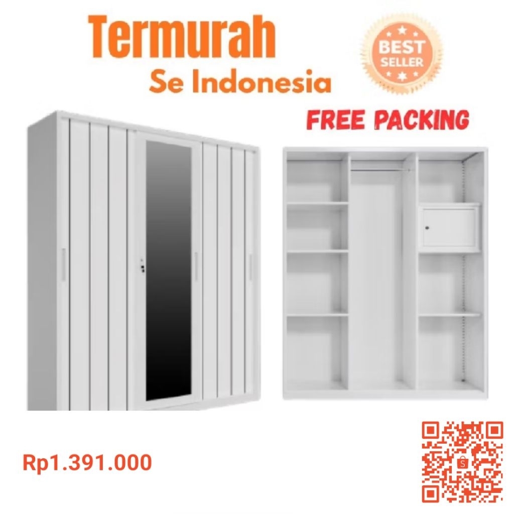 Lemari Baju Lemari Pakaian Lemari Besi Jumbo Pint2u Sl2ide2 Termurah Terlaris Pemalang Pekalongan Br