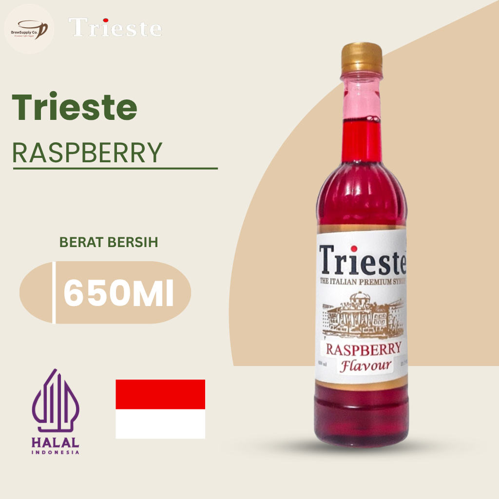 Trieste Raspberry Syrup 650ml | Rich Berry Flavor dengan Aroma Buah yang Fresh dan Fruity