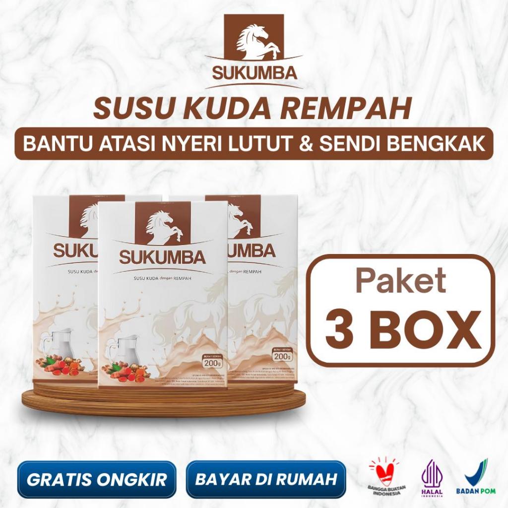 PAKET 3 BOX SUKUMBA Susu Kuda Liar Rempah Sudah BPOM - Atasi Nyeri Lutut & Sendi Bengkak, Asam Urat 
