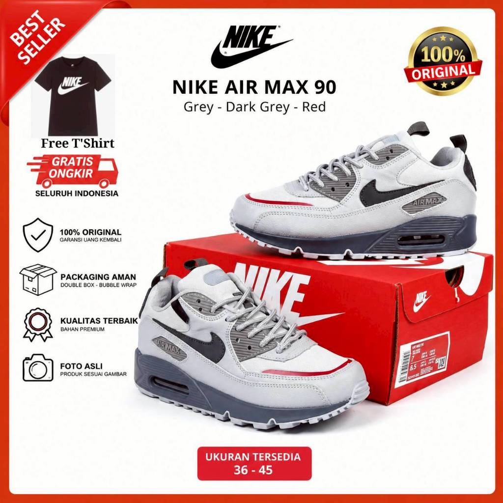 Nike Air Max 90 Surplus Grey Original BNIB - Sepatu snakers Pria