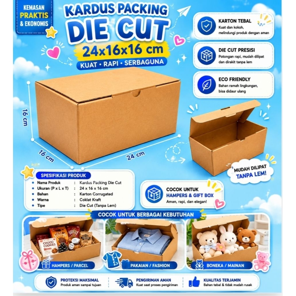 kardus DIE CUT 24x16x16