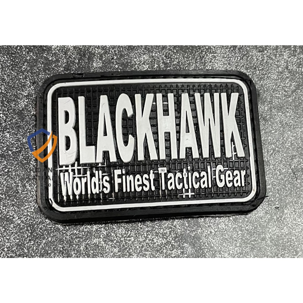 Patch Blackhawk (Tulisan World's Finest Tactical Gear) - Tempelan Rubber Velcro Tactical Blackhawk K
