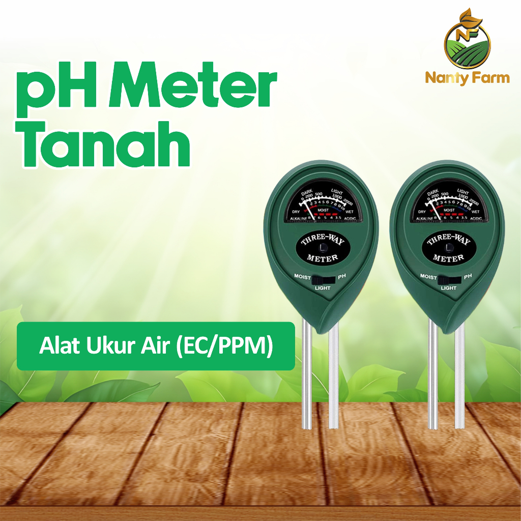 PH Meter Tanah Soil Meter 3 in 1 / Soil Moisture Tester Alat Ukur Tanah