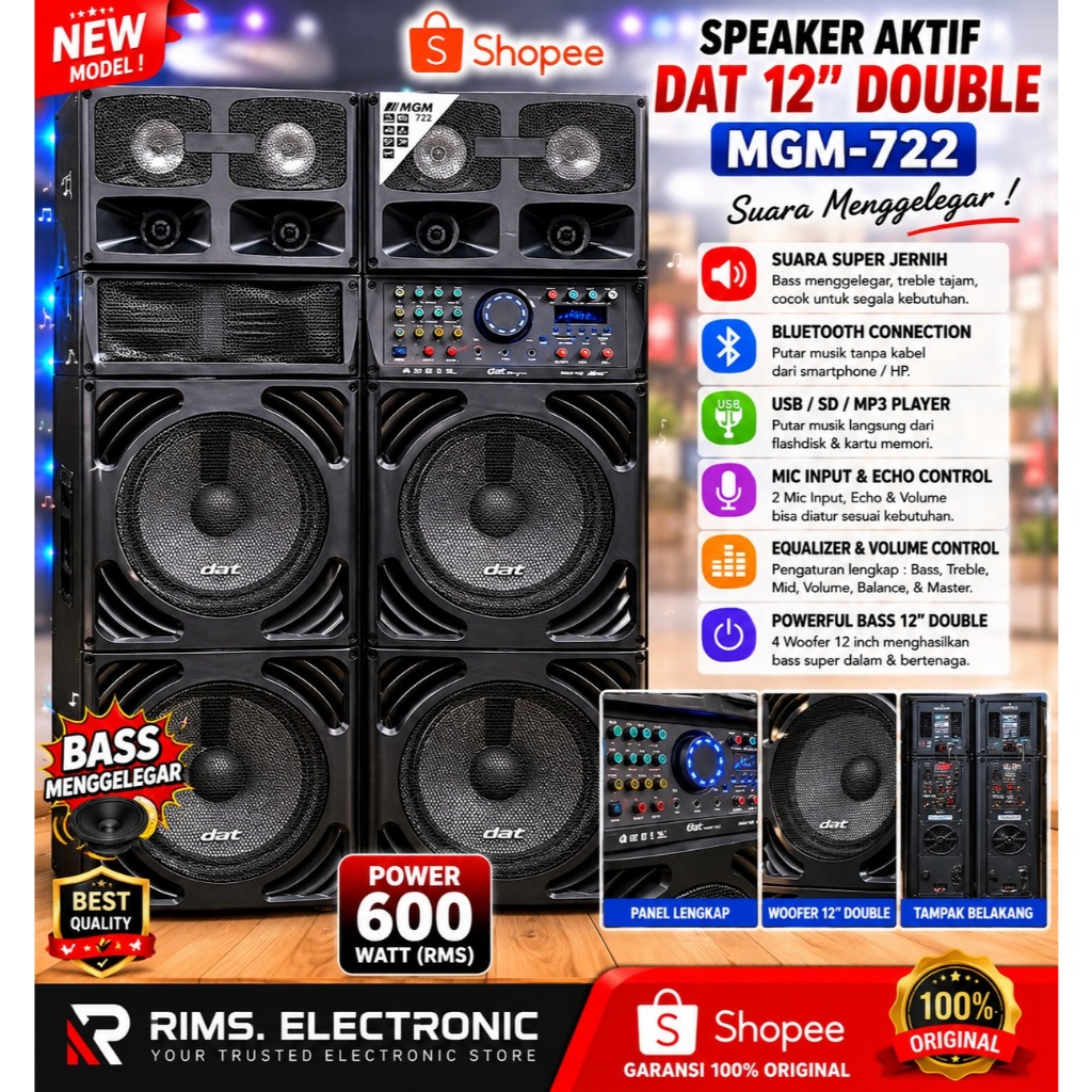 Speaker aktif DAT 12" double new MGM-722