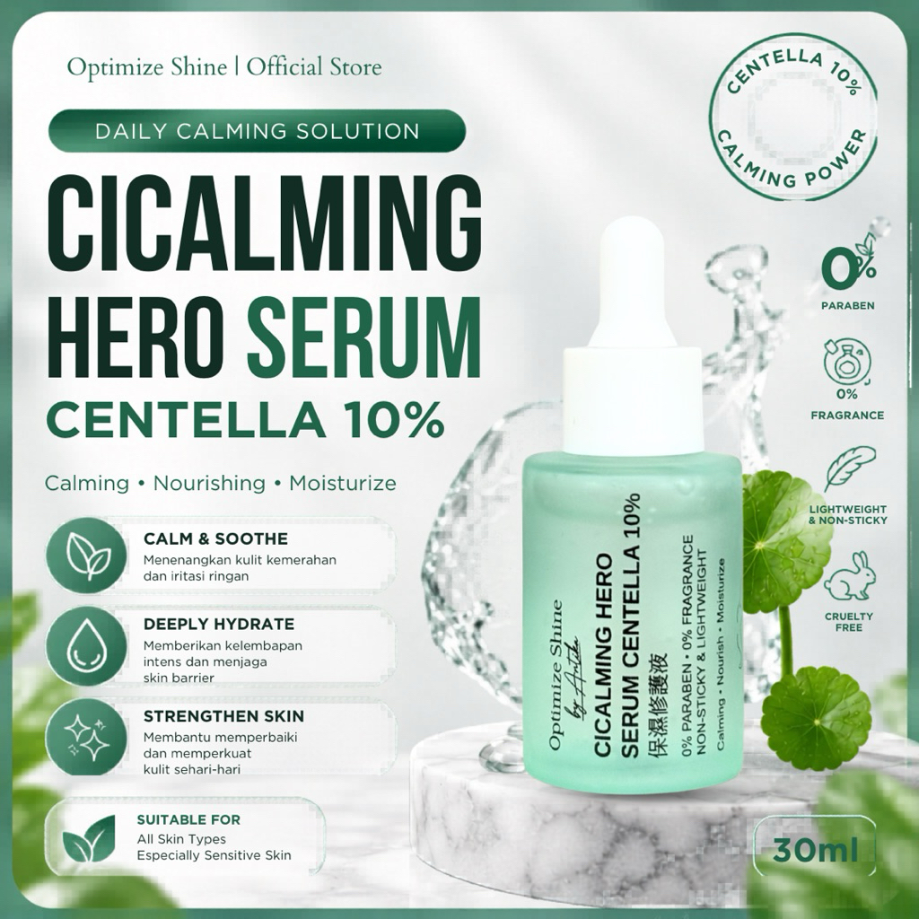 [OPTIMIZE SHINE] Cicalming Hero Serum Centella 10% Acne Treatmen Calming & Moisturize
