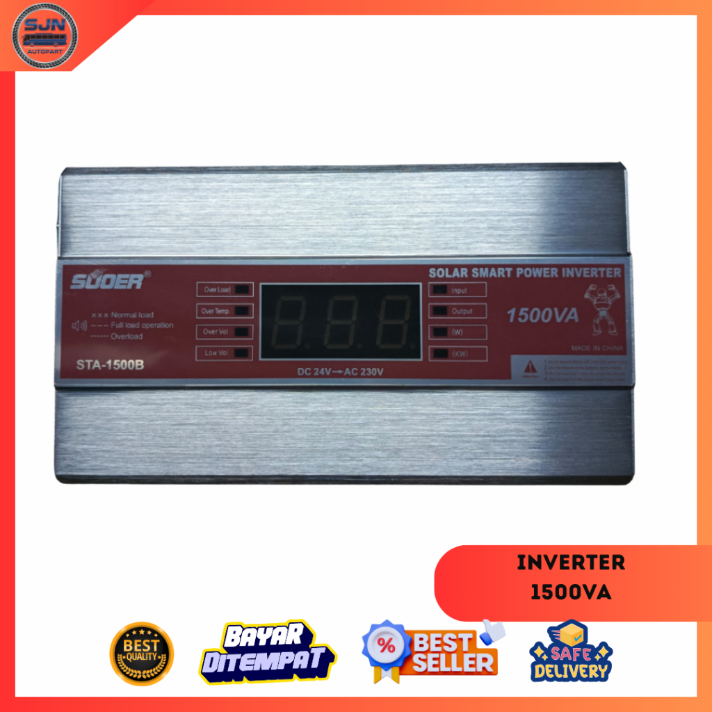 INVERTER 24V 1500 WATT/SUOER DC 24V-AC 230V 1500 WATT/INVERTER SUOER STA-1500B/SOLAR SMART POWER