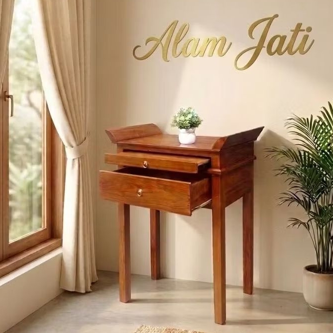 Meja Altar Leluhur Meja Sembahyang Jati Minimalis