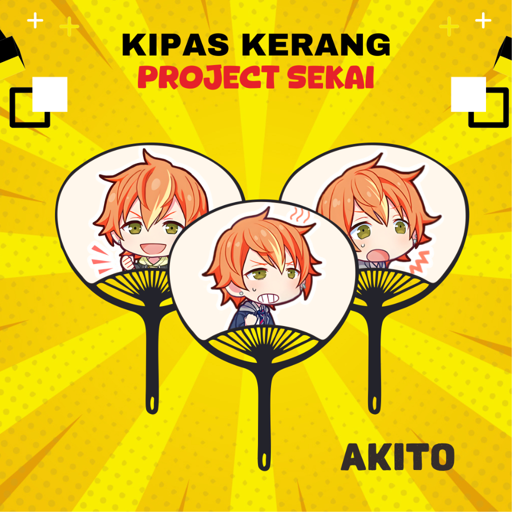 Kipas Kerang Shinonome Akito Project Sekai | Kipas Jepang Karakter Akito Proseka | Shell Fan Merch A
