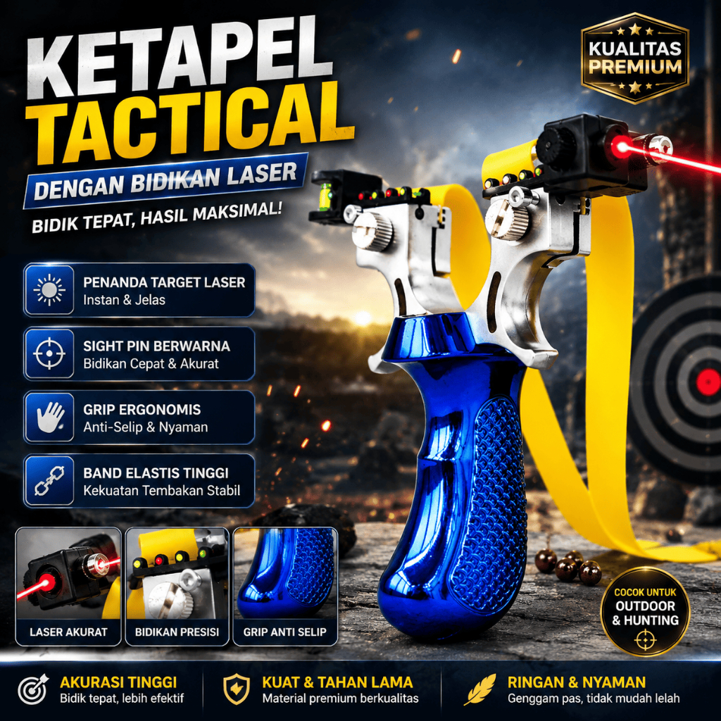 Paket Lengkap Ketapel Resin Dengan Laser Ketapel Tactical Slingshot