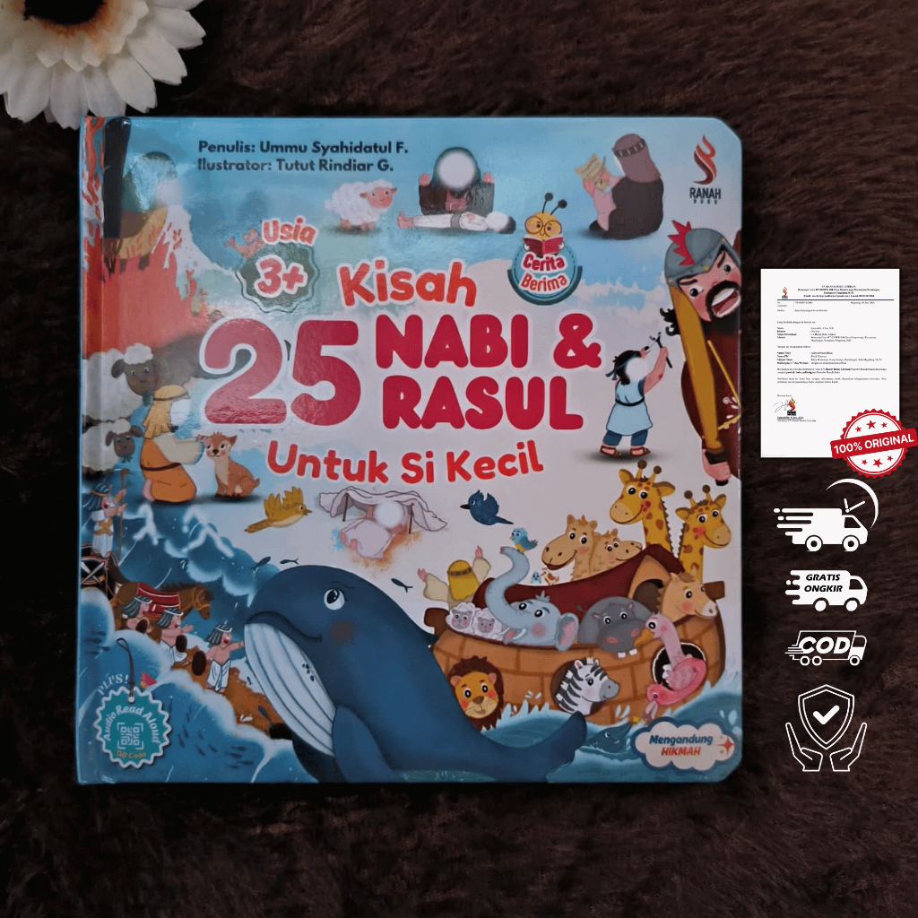 Buku Kisah 25 Nabi & Rasul ~ Buku Islami Cerita Anak Bergambar ~ Board Book Story Book Tebal