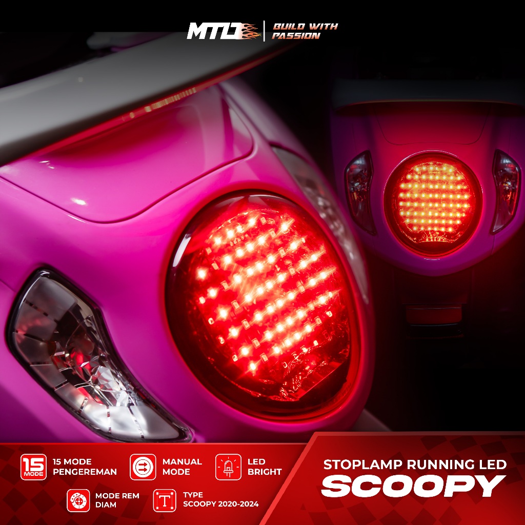 Mtd Stoplamp Running Scoopy 2020 2024 Stoplamp Running 15 Mode Lampu Belakang Scoopy