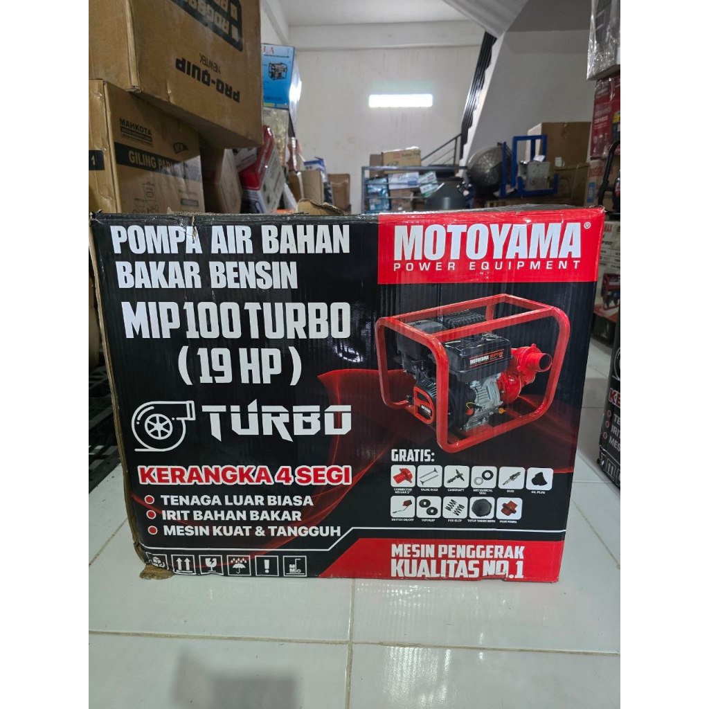 WATER PUMP WP 40 4 INCH MOTOYAMA MIP100 TURBO [KEONG TURBO/CENTRIFUGAL] MESIN GX460 (19HP) | POMPA I