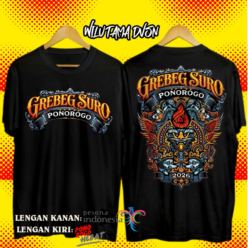 Kaos Baju GREBEG SURO PONOROGO 2026 | RESMI EXCLUSIVE V1 cotton PE soft 24s