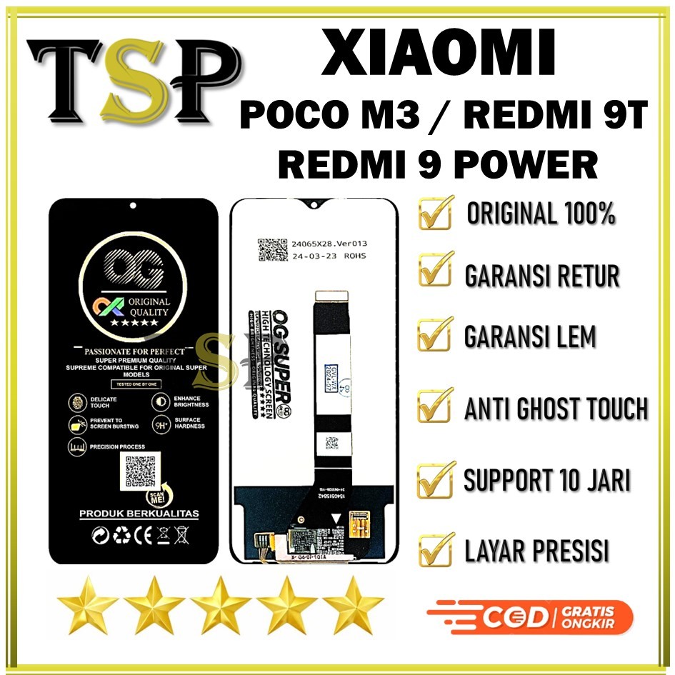 LCD TOUCHSCREEN XIAOMI POCOPHONE M3 / REDMI 9T / REDMI 9 POWER FULLSET ORIGINAL100%