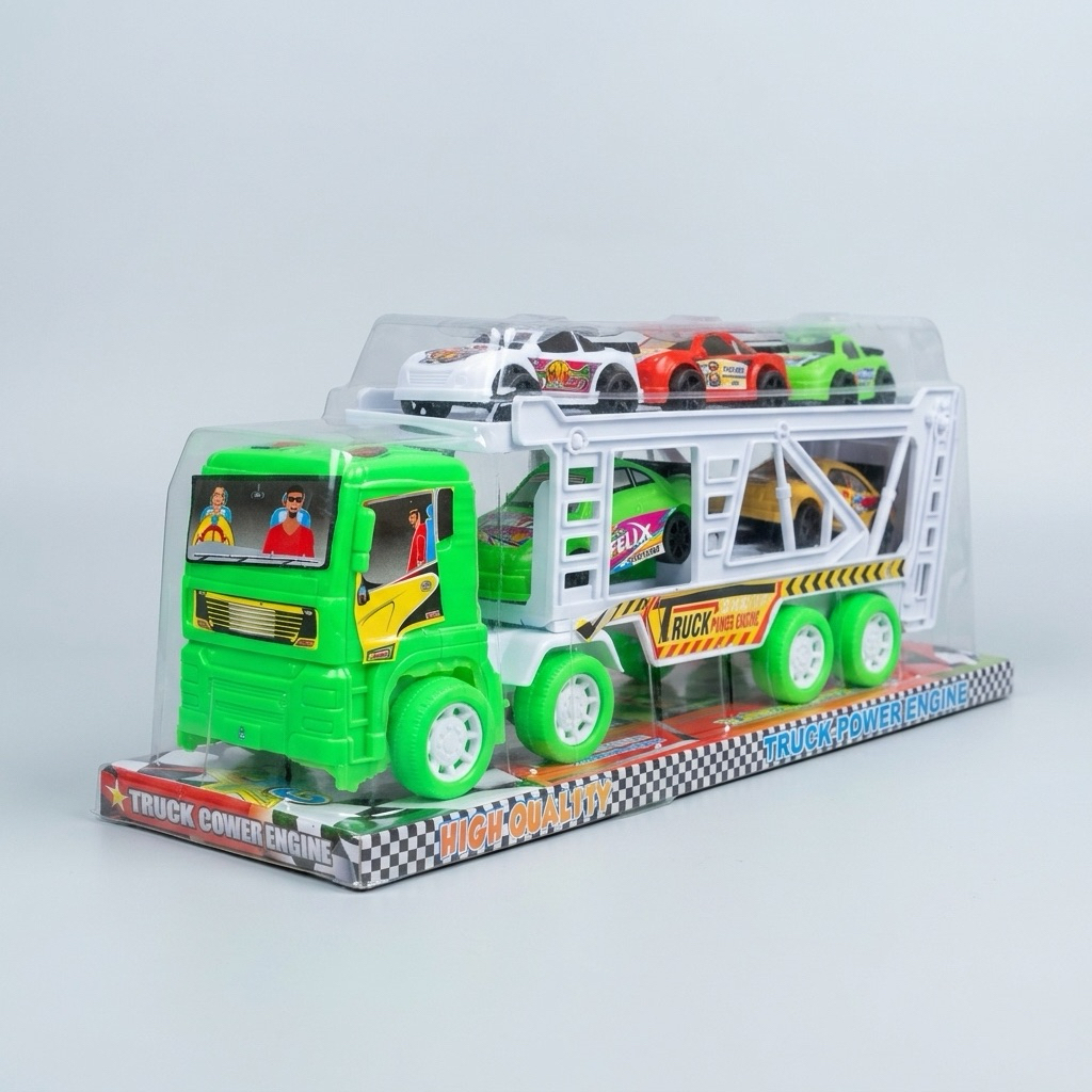 Mainan Anak Truk Pengangkut Mobil Isi 5 | Truck Volvo Trailer