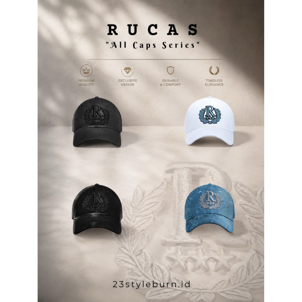 [100% ORIGINAL & MURAH] Rucas Cap Denim & Leather Series