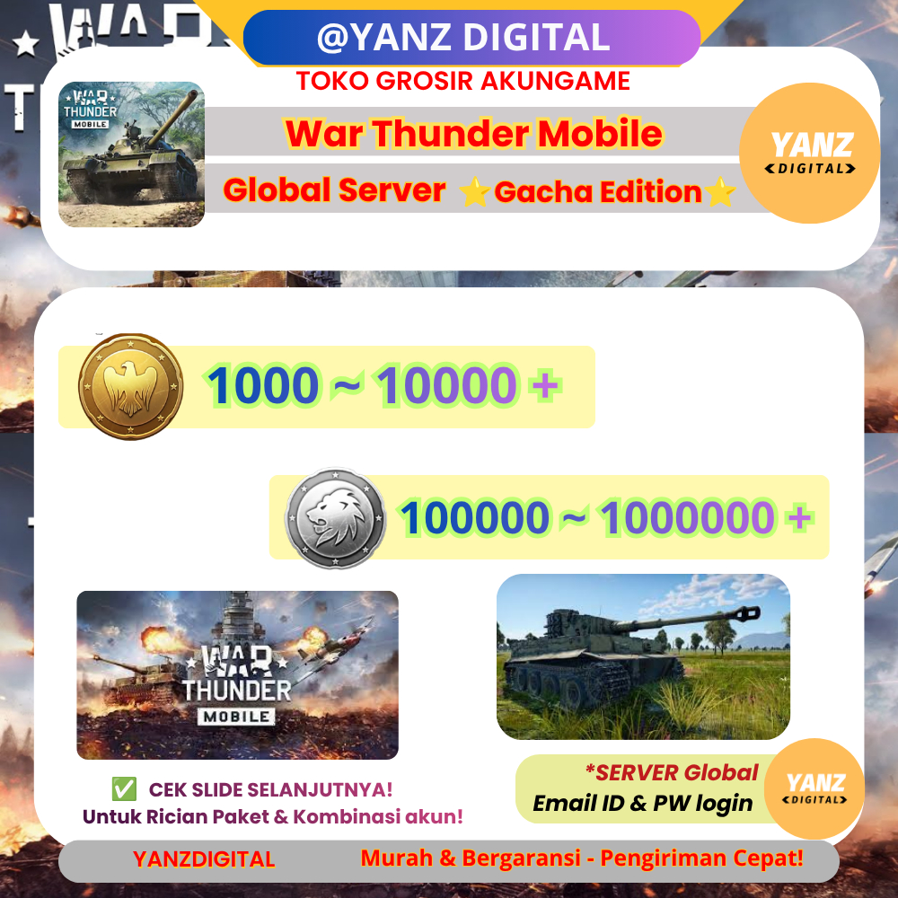 Bundle War Thunder Mobile Gacha Premium 600K-1000K Silver Lions | Golden Eagles