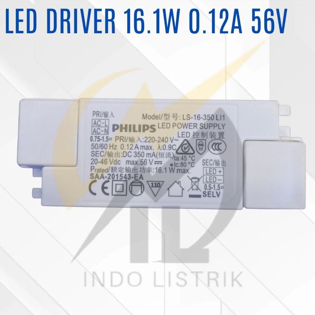 Ballast / Trafo Led Driver Philips Led Driver 16.1w 0.12A 56v Philips Led Driver 16.1w 0.12A 56A