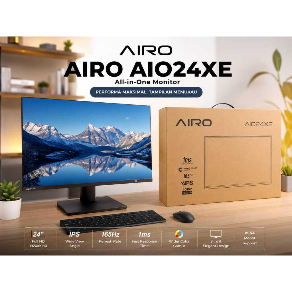 MONITOR AIRO AI024X / AIO24XE 24" 165 HZ -IPS Gaming Monitor