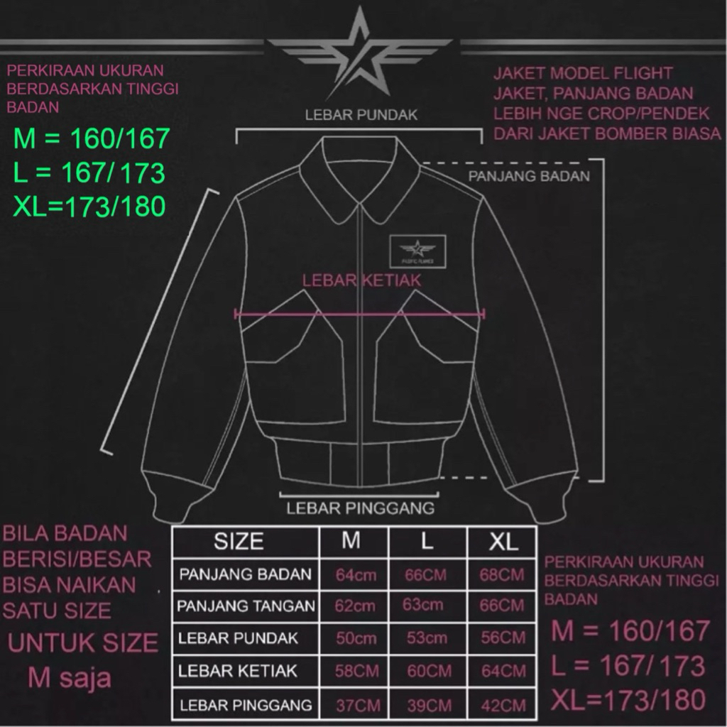 Sale jaket bomber pria Pasific flames black hawk flight jaket cwu 45