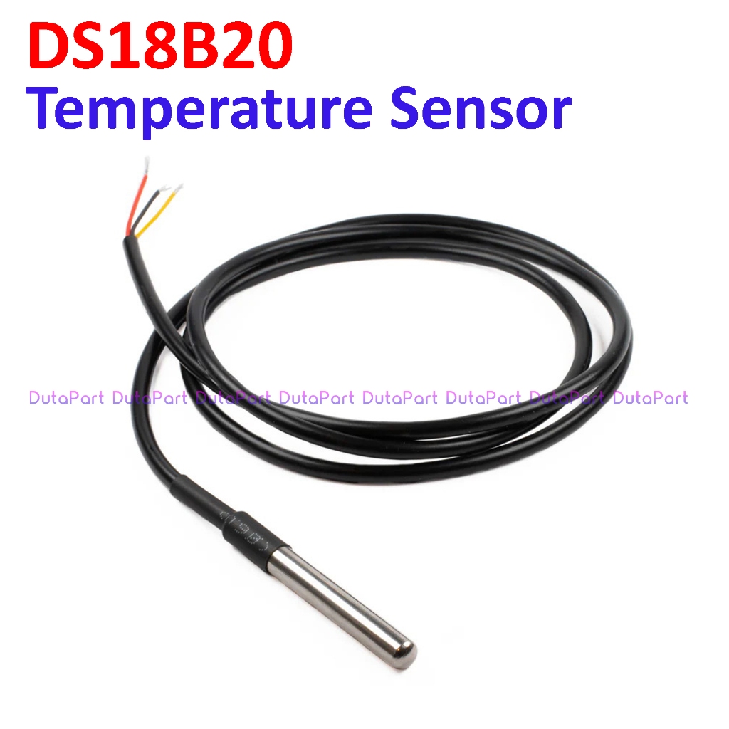 DS18B20 WATERPROOF TEMPERATURE SUHU SENSOR PROBE PENGUKUR SUHU TEMPERATUR KABEL 1 METER