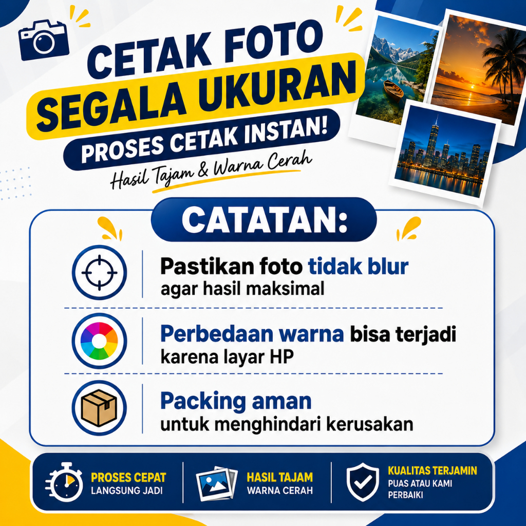 Cetak Foto 2R 3R 4R 5R Murah | KILAT PENGIRIMAN INSTAN | Ukuran Bahan Tebal 230 Gram | Harga Mulai 500