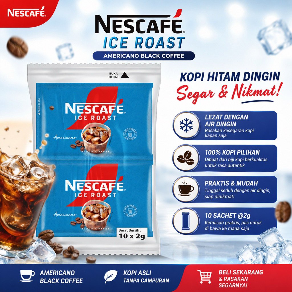 Nescafe Ice Roast Americano Black Coffee 10x2g