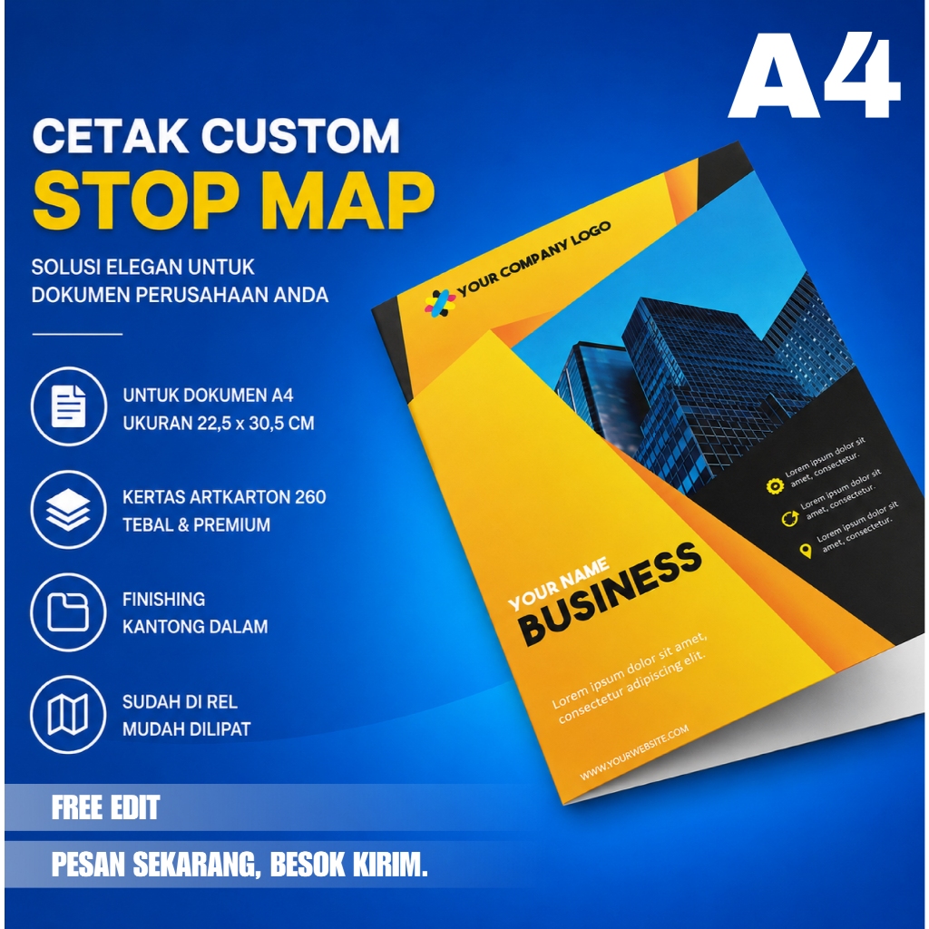 Custom Map Perusahaan Uk. 22.5 x 30.5 cm