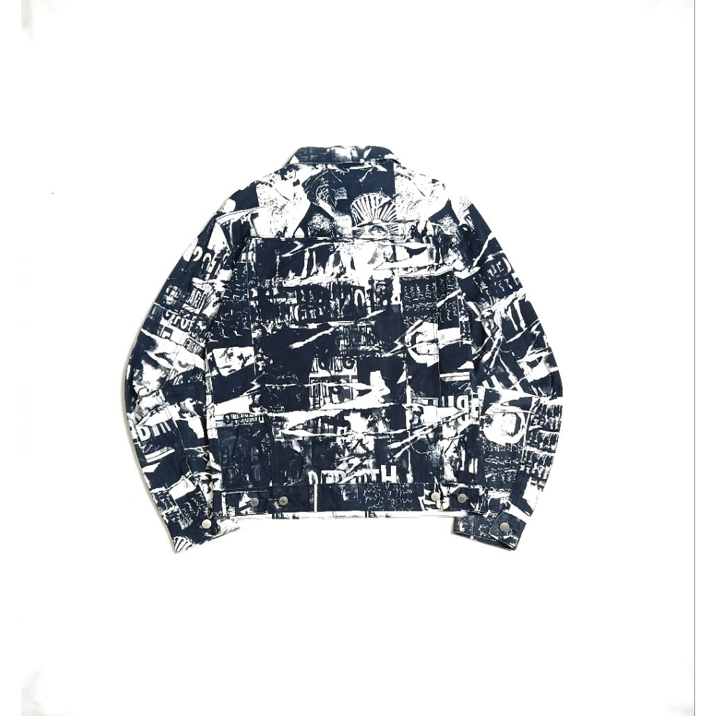I Am Not Human Being Torn Pictures All Print Trucker Jacket (RARE)