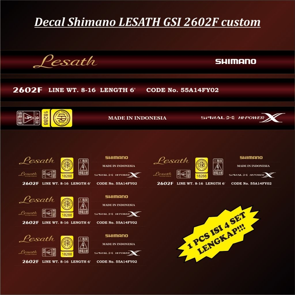 Decal Shimano LESATH GSi 2602F custom